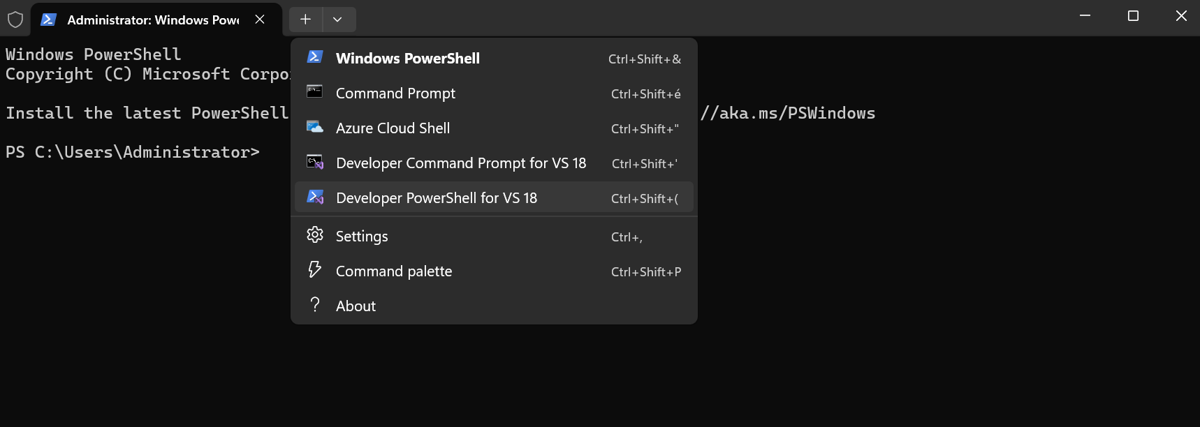 win setup vs18shell